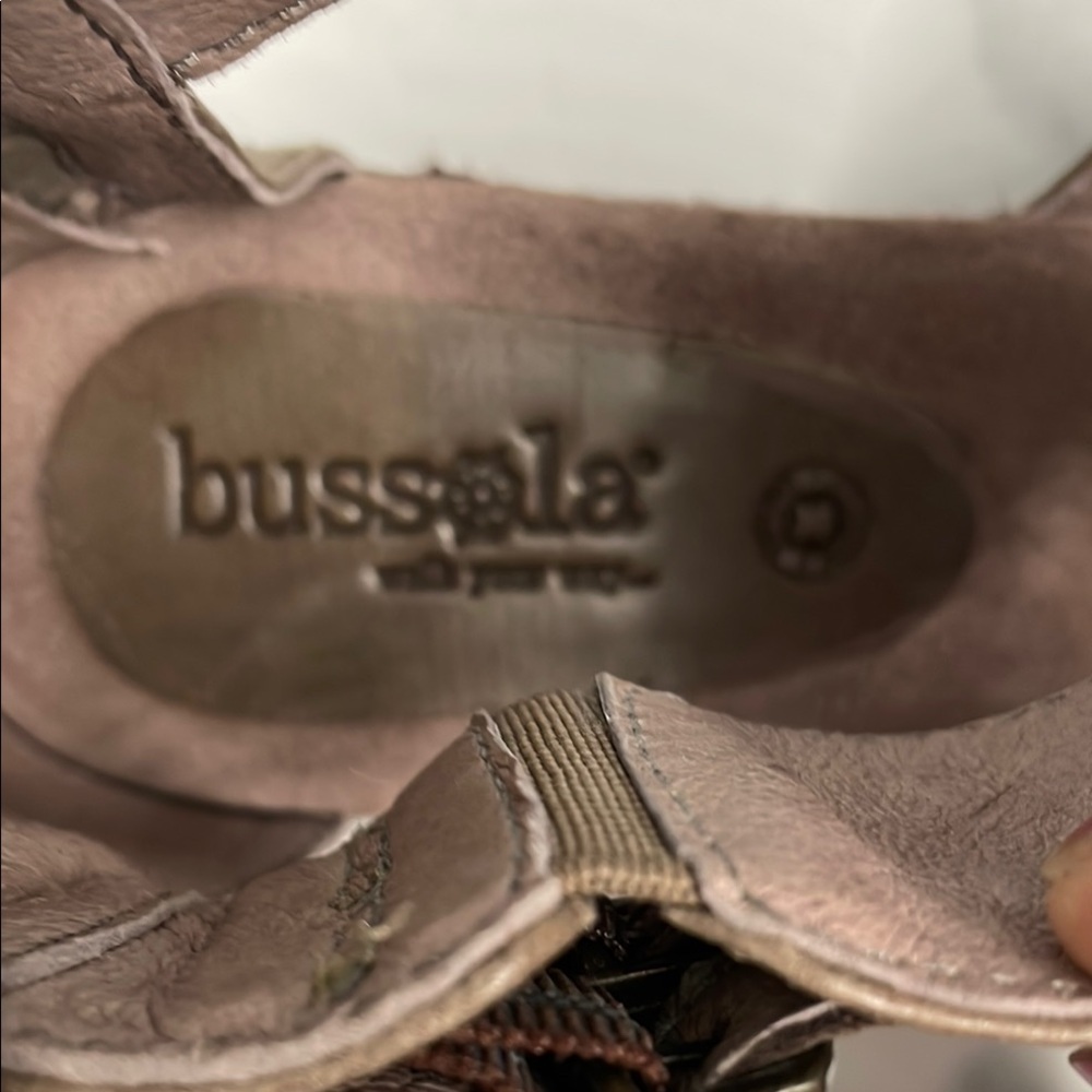 Bussola Brown/Dark Tan Leather Comfort Sandles Minimalist Design Size 40 - Picture 3 of 15